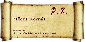 Plöchl Kornél névjegykártya